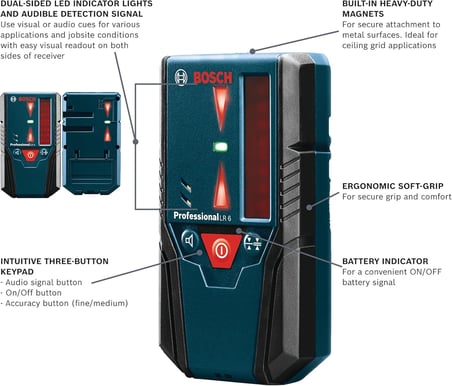LR 6 165 Ft Kırmızı Işın Lazer Alıcısı, Montaj Braketi ve 2 AAA Pil İçerir