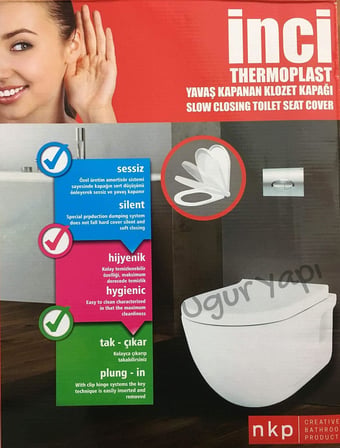 İnci Amortisörlü Yavaş Kapanır Klozet Kapağı