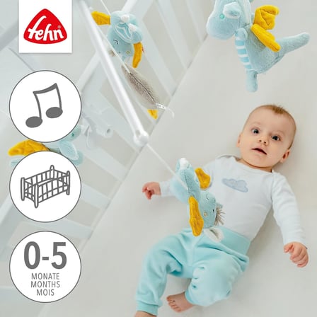 Müzik Mobil Küçük Kale - Sevimli Hayvanlarla Bebek Uyku Yardımı - Bebek Mobil Müzik Kutusu Melodi - 0-5 Ay arası Bebekler için Bebek Yatağı Oyuncak