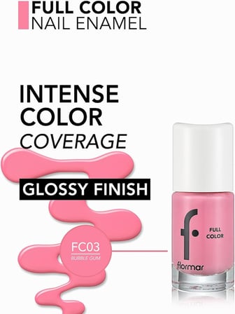 Yoğun Pigmentli Parlak Oje- Full Color Nail Enamel- Fc03 Bubble Gum -8690604310395