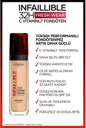 Paris Infaillible 32H Fresh Wear C Vitaminli Fondöten - 120 Vanilla