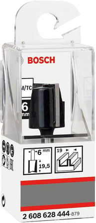 1 x PRO yiv frezesi, düz, çift kenarlı (yumuşak ahşap, sert ahşap, çap 19 mm, profesyonel aksesuar el frezesi, kenar frezesi)
