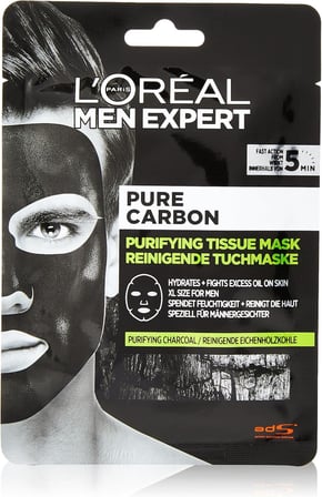Paris Men Expert Pure Charcoal Arındırıcı Kağıt Yüz Maskesi, 1 Adet, 30 g
