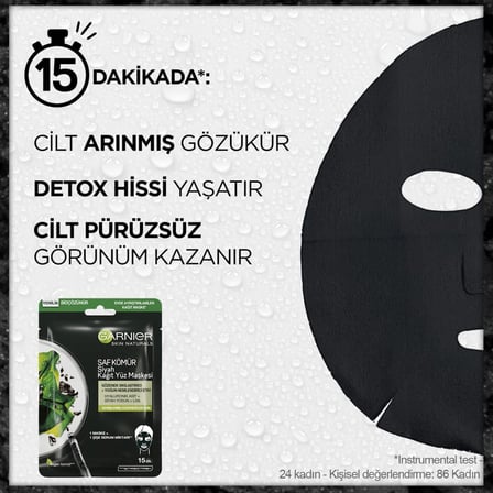 Skin Naturals Kömürlü Kağıt Yüz Maskesi Siyah Yosun