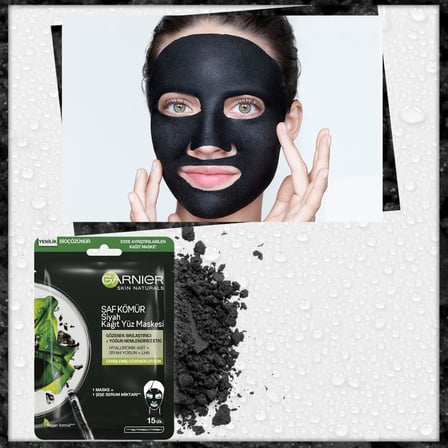 Skin Naturals Kömürlü Kağıt Yüz Maskesi Siyah Yosun