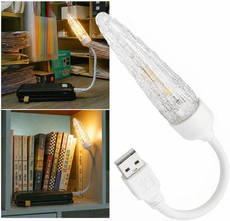 USB Tip LED Işık, Ekonomik Tasarruflu, Gece Aydınlatma, Powerbank ile Seyyar Kullanım, Esnek Gövdeli Gün Işığı Masa ve Kitap Okuma Lambası (MODEL-1)