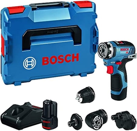 Professional 12 V Sistem Akülü Matkap GSR 12V-35 FC - FlexiClick Sistemi (2 x 3.0 Ah Akü Dahil, Hızlı Şarj Cihazı GAL 12V-40, 4 x Başlık, L-BOXX)