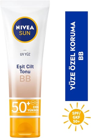 Sun SPF 50+ Cilt Tonu Eşitleyici BB Krem UV Güneş Yüz Kremi (50 ml)