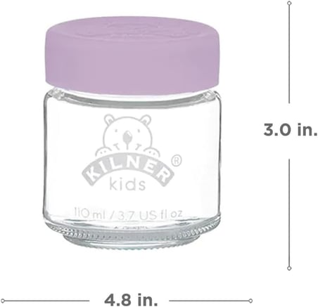 Silikon kapaklı bebek kavanozları, bebek mamasını dondurmak veya ısıtmak için kap, dondurucu ve mikrodalga fırına uygun, kendi kendinize doldurmanız için kapaklı cam saklama kapları, 6 x 190 ml