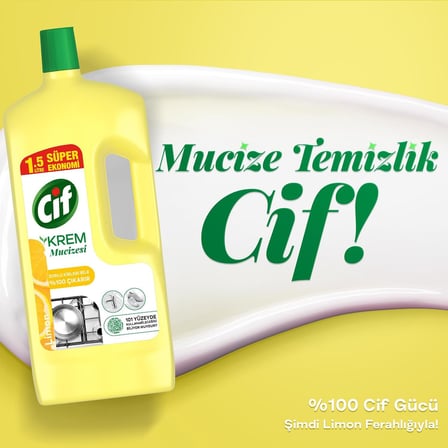 Krem Mucize Yüzey Temizleyici Limon 1500 ml