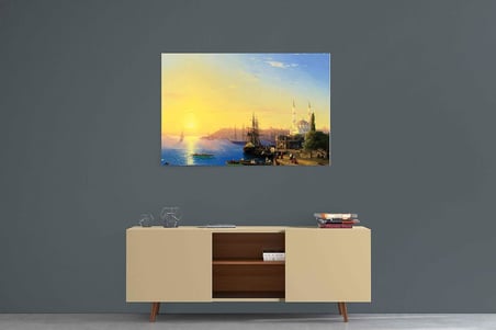 Aivazovsky-Konstantinopolis (İstanbul) ve Boğaziçi'ne Bakış Kanvas Tablo, 60x100 Cm
