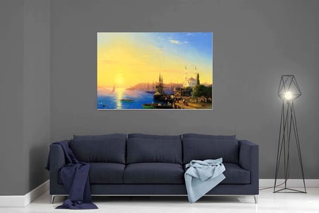 Aivazovsky-Konstantinopolis (İstanbul) ve Boğaziçi'ne Bakış Kanvas Tablo, 60x100 Cm