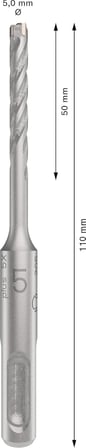 1x PRO SDS plus-5X Kırıcı Delici Delme Ucu (Donatılı Beton, Beton, Ø 5,00 mm, Professional Aksesuar Kırıcı Delici)