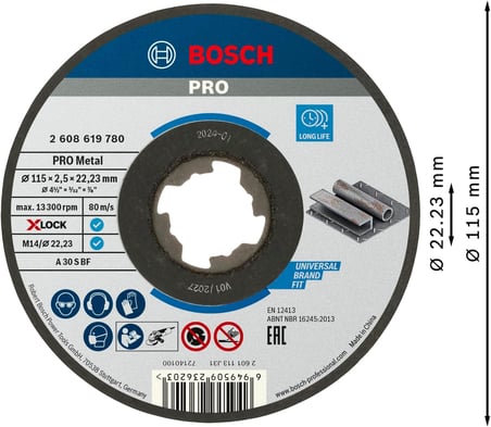5 mm X-LOCK Metal Kesme Taşı Düz 2608619780