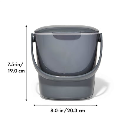 - Good Grips Kompost Kovası, Gri - Mutfak için Koku Geçirmez Çöp Kutusu - 2,8 l