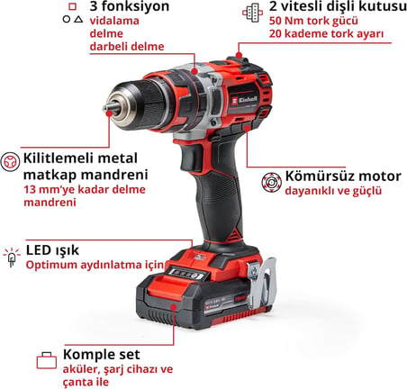 Professional Akülü Darbeli Vidalama TP-CD 18/50 Li-i BL Kit 4513940