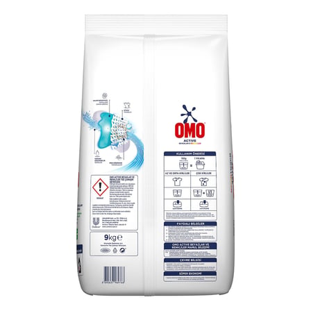 Active Beyazlar ve Renkliler için Toz Çamaşır Deterjanı, 9 kg, 60 Yıkama, 1 Paket (1 x 9000 g)