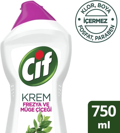 Krem Yüzey Temizleyici Müge ve Frezya Yağ ve Kireç Sökücü Leke Çıkarıcı 750 ML