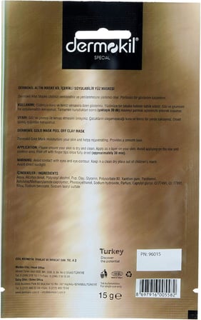 Kil İçerikli Soyulabilir Gold Maske