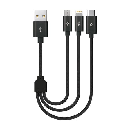 Lightning Micro USB 30cm Şarj Kablosu, Siyah