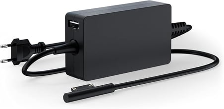 Surface Pro 6/5/4/3/Surface Book/Surface Go Modeli 1625 1706 için Yüzey Şarj Cihazı 36W 44W AC Güç Adaptörü, USB Bağlantı Noktası ve Güç Uzatma Kablosu