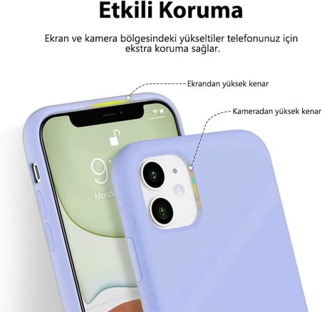 Samsung Galaxy A50 İçi Kadife Soft Logosuz Lansman Silikon Kılıf - Lila