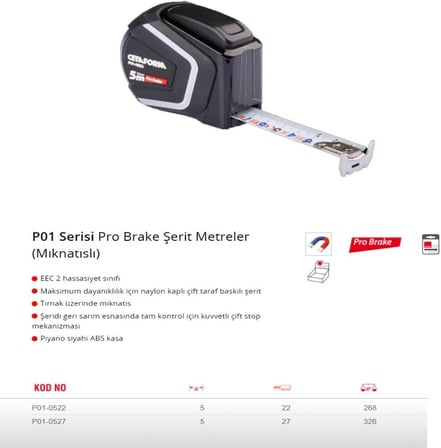 FORM Pro Brake Şerit Metre - 5mx27mm - (Mıknatıslı)