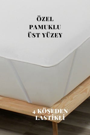 Geçirmez Alez Yatak Koruyucu Pamuklu Köşeleri Lastikli Tek Kişilik Çift Kişilik (60 x 120 cm)