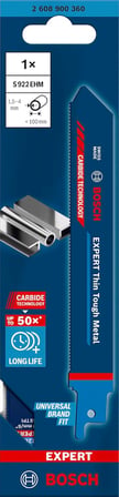 Professional 1x EXPERT 'Thin Tough Metal' S 922 EHM Panter Testere Bıçakları (Paslanmaz Çelik Borular, Paslanmaz Çelik Borular, Uzunluk 150 mm, Aksesuar Panter Testere)