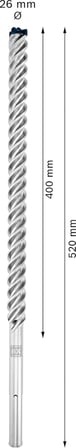 Professional 1x EXPERT SDS max-8X Kırıcı Delici Delme Uçları (Yumuşak taş, Sert taş, Beton, Donatılı beton, Beton bina bloku, Ø 26,00x520 mm, Aksesuar Kırıcı Delici)