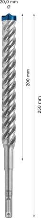 Professional 1x EXPERT SDS plus-7X Kırıcı Delici Delme Uçları (Yumuşak taş, Sert taş, Beton, Donatılı beton, Beton bina bloku, Ø 20,00x250 mm, Aksesuar Kırıcı Delici)