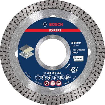 Professional 1x EXPERT HardCeramic Elmas Kesme Diskleri (Sert fayanslar, Sert taş, Ø 85 mm, Aksesuar Küçük Avuç Taşlama Makinesi)