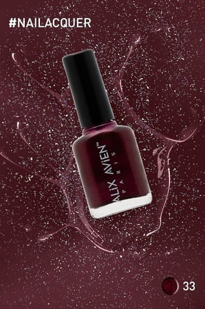 AVIEN Sedefli Bordo Oje 33 - Yüksek Pigmentli Uzun Süreli Kalıcılık Hızlı Kuruma - Nail Lacquer 33