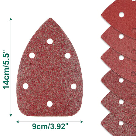 adet üçgen zımpara zımpara kağıdı, HYCHIKA detay zımpara zımpara çeşitli 60/80/100/120/180/240 irmik ile 6 delik ahşap zımpara, fit 3.95 inç Qscillating çok aracı zımpara makinesi