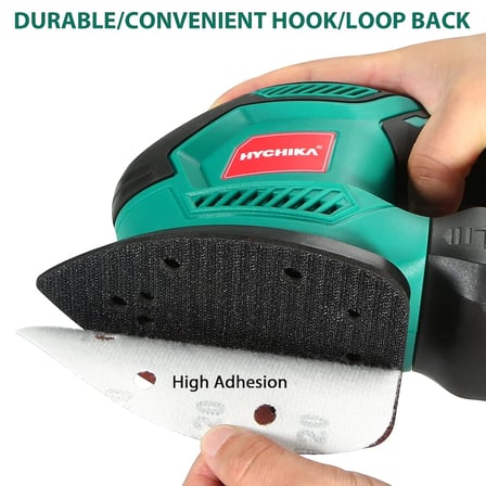 adet üçgen zımpara zımpara kağıdı, HYCHIKA detay zımpara zımpara çeşitli 60/80/100/120/180/240 irmik ile 6 delik ahşap zımpara, fit 3.95 inç Qscillating çok aracı zımpara makinesi