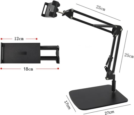 Akrobatik Stant Masaüstü 3.5-10.6" inch Metal Gövde Tablet ve Telefon Tutucu Standı | J6