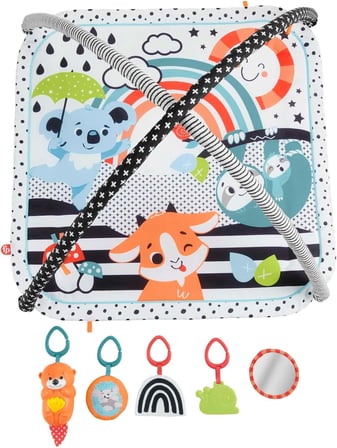Neşeli Hayvanlar 3'ü 1 Arada Jimnastik Merkezi™ Fisher-Price Neşeli Hayvanlar 3'ü 1 Arada Jimnastik Merkezi oyun minderi HBP41
