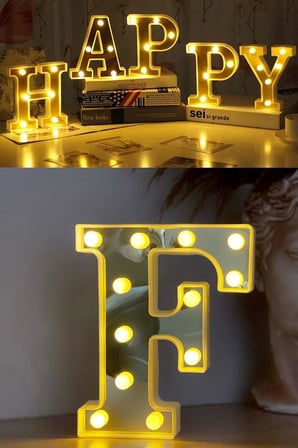 Led Işıklı 3D Büyük Boy Organizasyon Doğum Günü Kutlama (F)