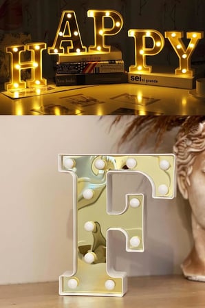 Led Işıklı 3D Büyük Boy Organizasyon Doğum Günü Kutlama (F)