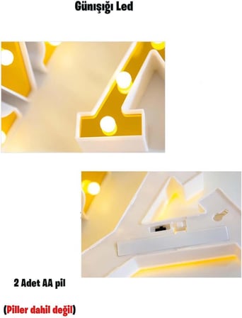 Led Işıklı 3D Büyük Boy Organizasyon Doğum Günü Kutlama (F)