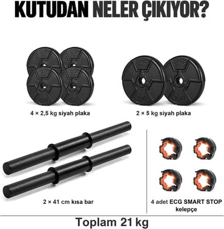 20 KG Dambıl Seti ve Ağırlık Seti Vücut Geliştirme Aleti