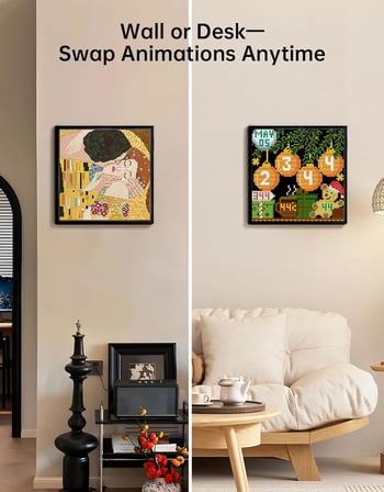 Pixoo-64 WiFi Piksel Sanat Ekranı, 64 x 64 LED Panel, Benzersiz Aydınlatma Dekorasyonu ile Uygulama Kontrolü