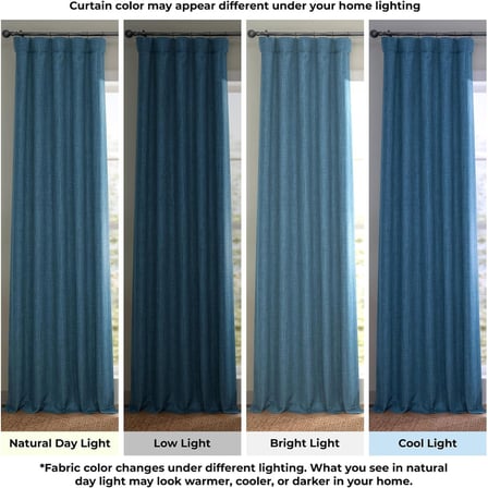 Half Price Drapes Suni Keten Karartma Perdesi, Ekstra Geniş, 250x226 cm, 1 Panel, Hikaye Mavisi