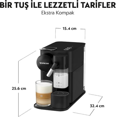 F121 Latissima One Süt Çözümlü Kahve Makinesi,Siyah