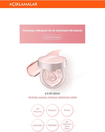 Ton Eşitleyici Aydınlık Görünüm Sağlayan Kapatıcı Krem Glow Tone Up Rose Pact
