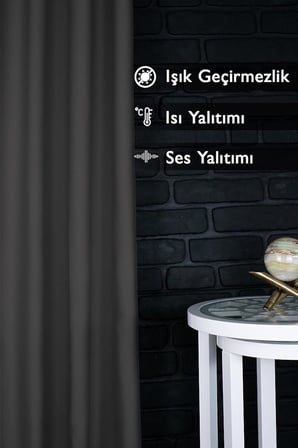 Blackout Işık Geçirmez Fon Perde Füme Pilesiz Ekstraforlu Karartma Güneşlik 200x260