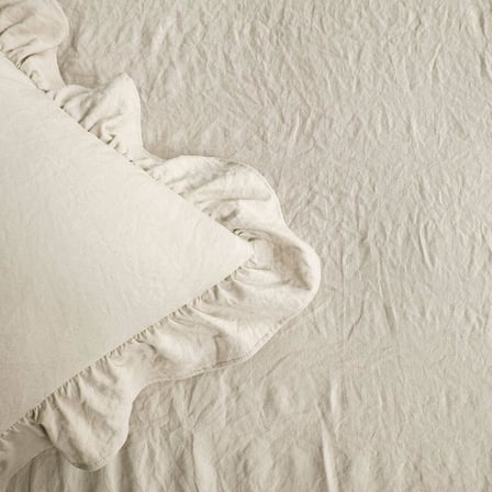 Decor Fırfırlı Etek Yatak Örtüsü Vintage Şık Çiftlik Evi Tarzı Hafif 3 Parça Set, California King, Nötr