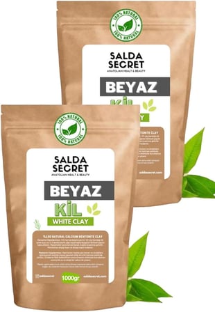 Kil Doğal Yüz Maskesi 1000 gr X 2 Adet Toz - Kil Maskesi - Indian Healing Clay