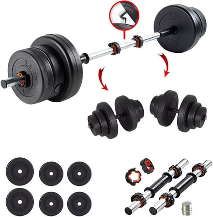 22 KG Multifonksiyonel Halter ve Dambıl Seti - Ağırlık Fitness