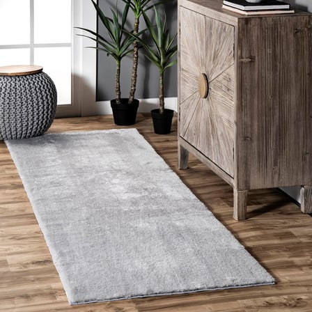 Loni Katı Makinede Yıkanabilir Tüylü Parça Halı - 2x6 Makinede Yıkanabilir Yolluk Tüylü Halı Geçiş Açık Gri/Fildişi Halılar Oturma Odası Yatak Odası Yemek Odası Kreş Giriş Koridoru için